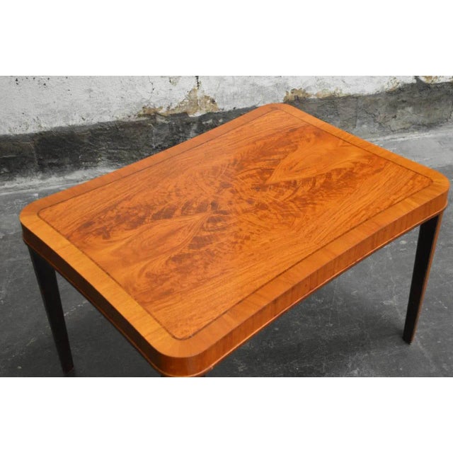 Art Deco Swedish Art Moderne Walnut Intarsia Coffee or Side Table For Sale - Image 3 of 9