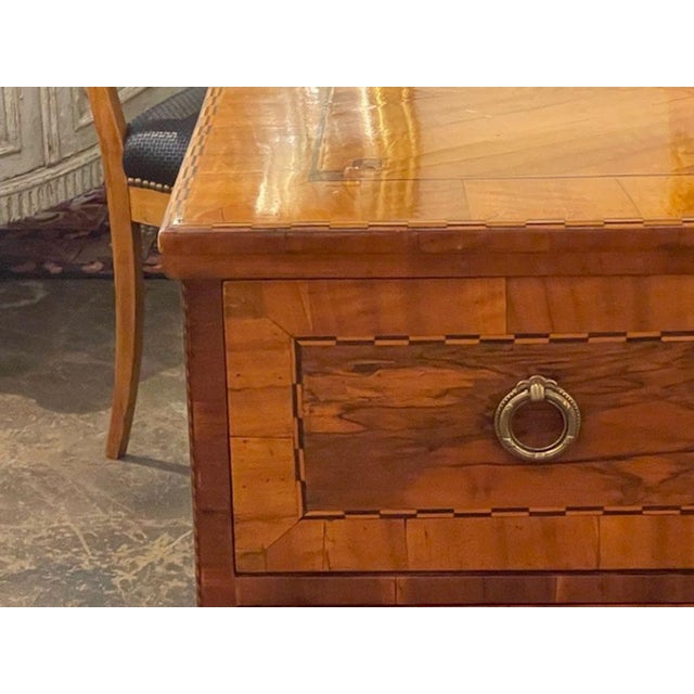 Brown 19th C. Continental Inlaid Walnut Commode For Sale - Image 8 of 11