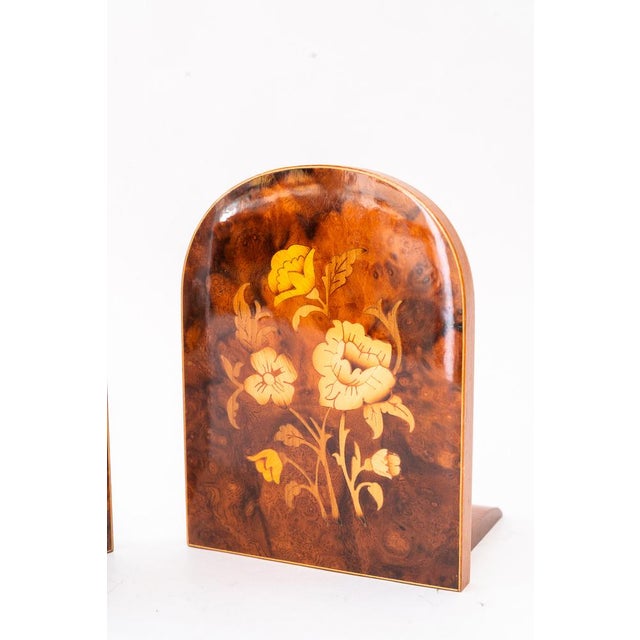 1960s Bookends in Polished Wood with Inlays, 1960s, Set of 2 For Sale - Image 5 of 12