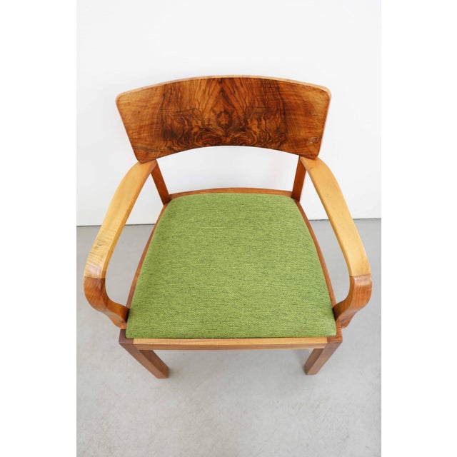 German Art Deco Armchair in Walnut and Walnut Burl Wood, 1920s For Sale - Image 9 of 11
