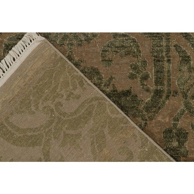 Textile 2010s Rug & Kilim’s European Style Runner in Beige With Green Floral Patterns For Sale - Image 7 of 7