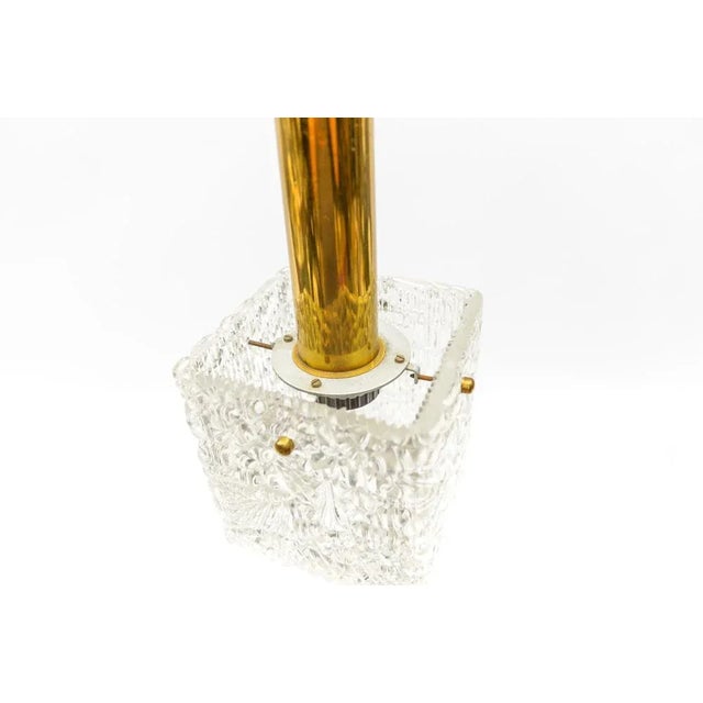 Gold Petite Ice Glass Ceiling Lamp by Kalmar Franken Kg, Germany, 1970s For Sale - Image 8 of 9
