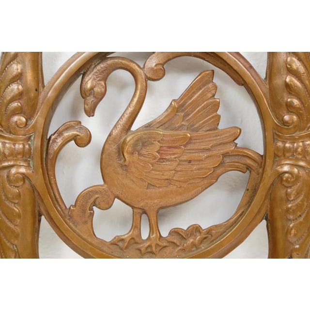 Mid 20th Century Mid 20th Century Reclaimed Ornate Bronze Swan Piece For Sale - Image 5 of 11