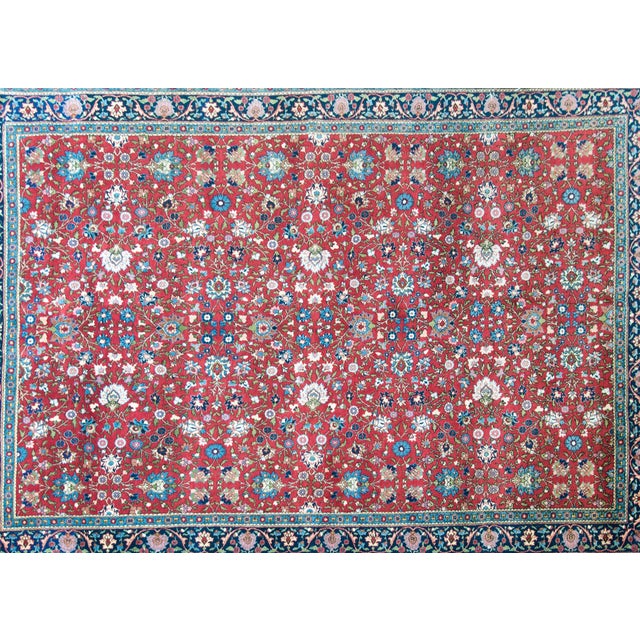 Burgundy Vintage Persian Varamin Rug For Sale - Image 8 of 15