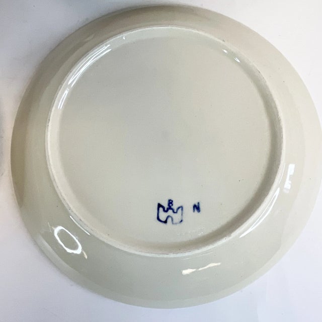 1980s Vintage Boho Chic Boleslawiec Polish Pottery Salad Plates, Original Peacock - Set of 6 For Sale - Image 6 of 9