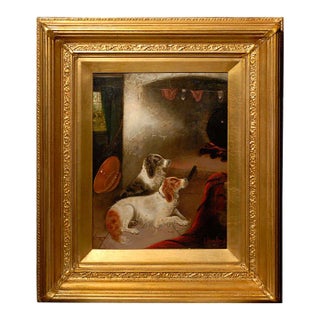 19th Century Oil Painting of Reclining Spaniels in Interior Signed by Armfield For Sale