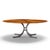Osvaldo Borsani for Stow & Davis Mid Century Starburst Walnut and Steel Oval Dining Table This dining table measures: 78...