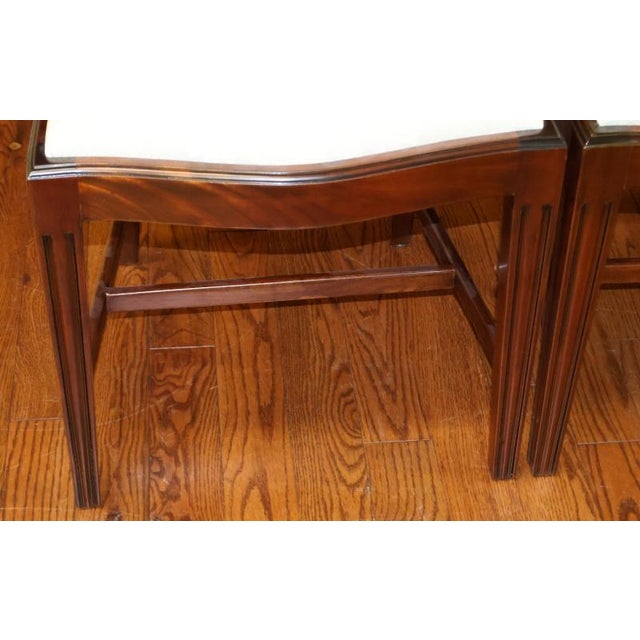 ​1990s Set of 8 Mahogany Satinwood Inlaid Baltimore Federal Style Dining Chairs For Sale - Image 15 of 18