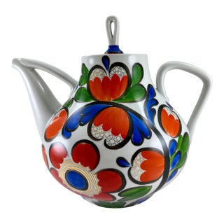 1960s Mid Century Modern Oversized Porcelain Teapot For Sale