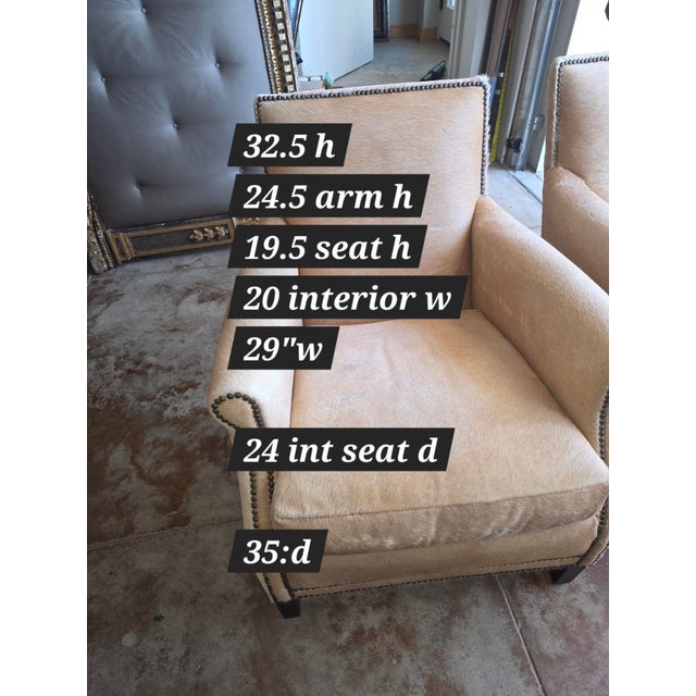 Pair of Rustic Style Hide Covered Club Chairs For Sale - Image 11 of 15