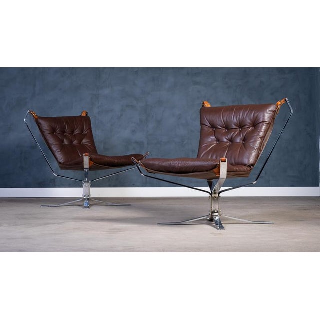 Superstar Armchairs in Leather with Steel Frames, 1970s, Set of 2 For Sale - Image 4 of 17