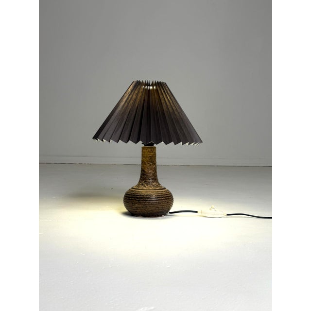 Small Danish Ceramic Table Lamp, 1960s Charming and compact vintage table lamp from 1960s Denmark. The handcrafted ceramic...