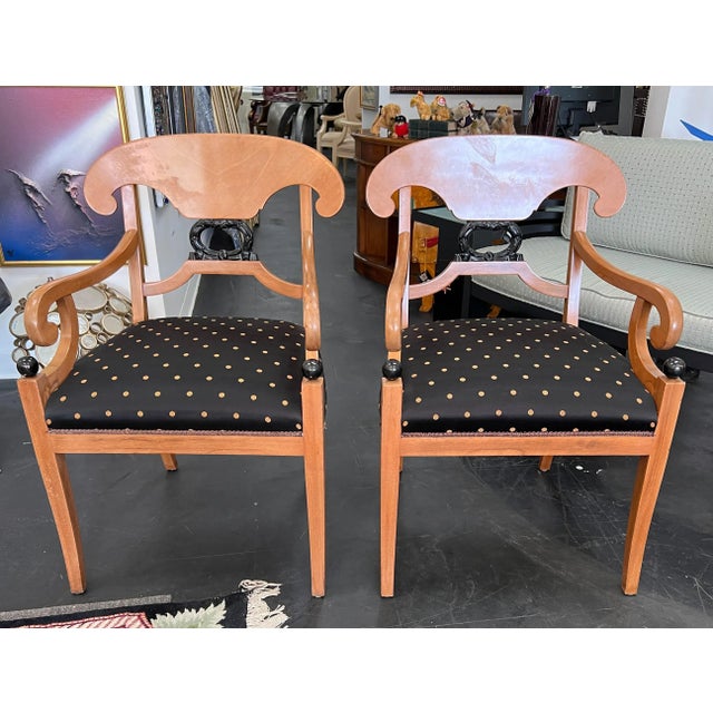 Pair of 1980s Biedermeier Style Accent/Side Chairs For Sale - Image 12 of 13
