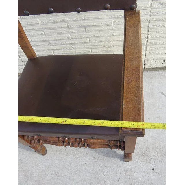 Italian 17th Style Arm Chair Walnut For Sale In Denver - Image 6 of 13