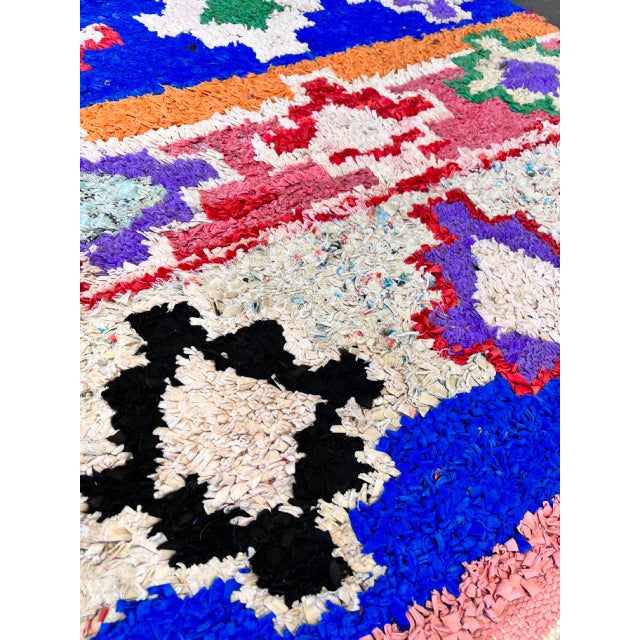 Orange Vintage Traditional Fabric Recycled Moroccan Berber Rug For Sale - Image 8 of 9