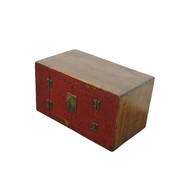 Antique China Red Cabinet For Sale - Image 4 of 8