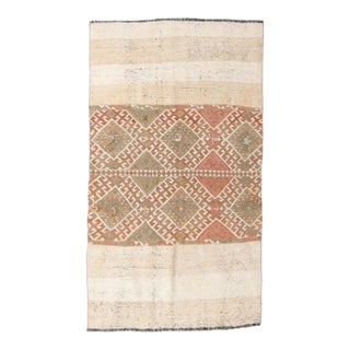 Faded Vintage Decorative Kilim Rug - 3`7″ X 6`5″ For Sale