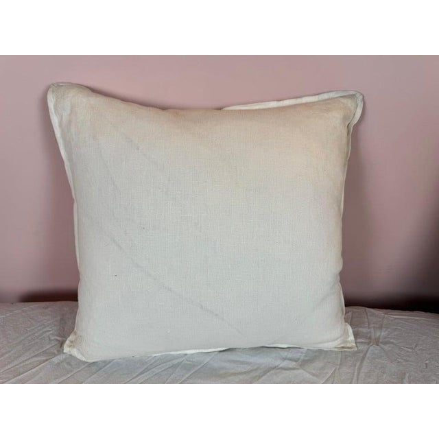 Neoclassical Pink & White Fortuny Textile Pillow For Sale - Image 3 of 7