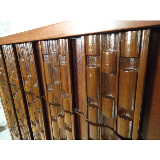 Mid-Century Sculpted Front Tall Dresser For Sale - Image 4 of 8