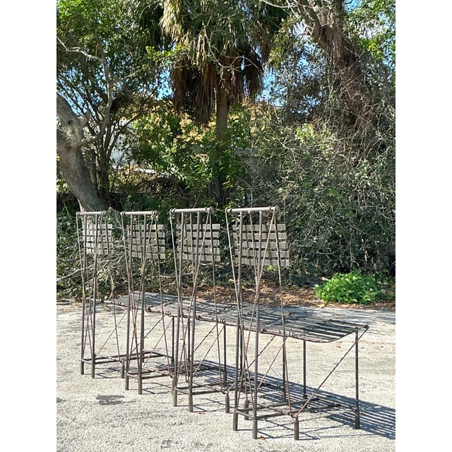 Ilana Goor Vintage Boho Rebar Dining Chairs After Ilana Goor- Set of 4 For Sale - Image 4 of 11