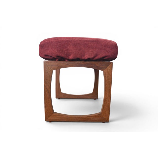 Mid 20th Century G Plan Attributed Quadrille Ottoman + Vanity Stool in Afromosia, 1964 For Sale - Image 5 of 5