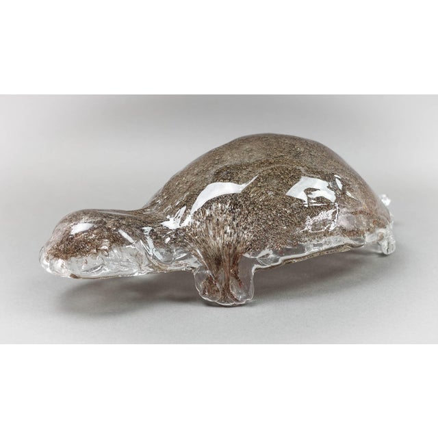 Brown Vintage Murano Italian Hand Blown Art Glass Turtle Sculpture For Sale - Image 8 of 8
