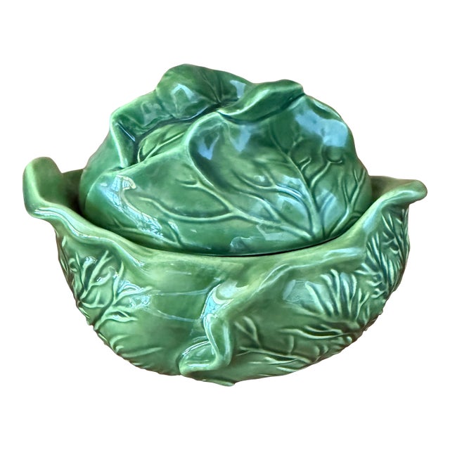 1960s Cabbage Vessel Lidded Dark Green Holland Mold Company For Sale