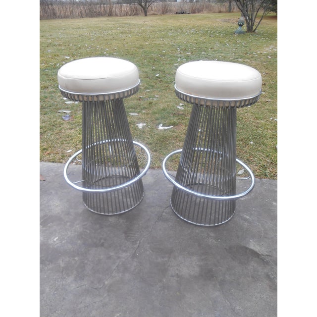 Vintage MidCentury Modern Warren Platner Knoll Style Chrome Wire Bar Stools a Pair Chairish
