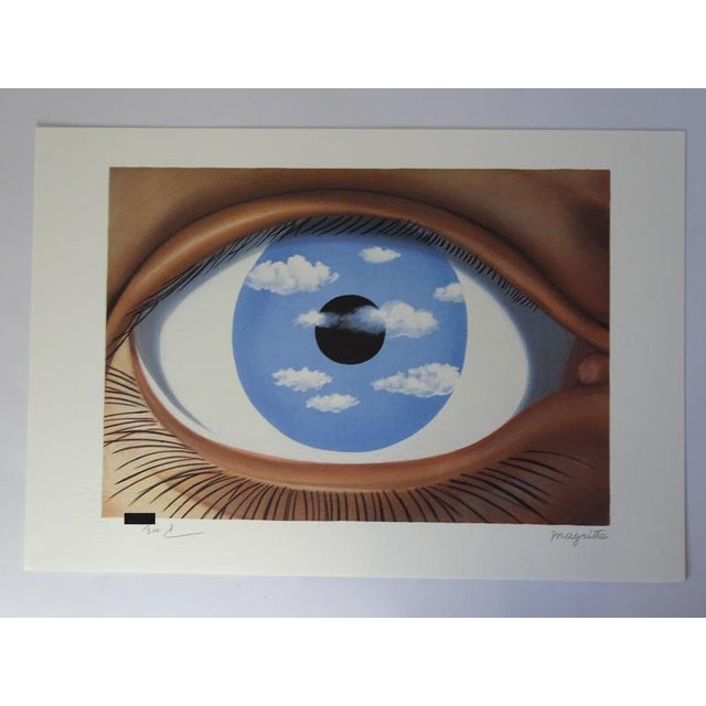 Rene Magritte (d'après) Le Faux Miroir Lithograph on BFK Rives vellum. Signed in the plate Numbered / 300 copies...