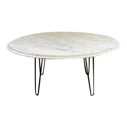 Vintage Mid Century Modern White Italian Oval Marble Coffee Table Chairish