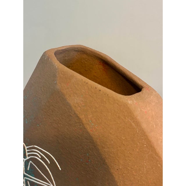 Native American Vintage Southwestern Native American Style Ceramic Vase With Kokopelli Motif For Sale - Image 3 of 7