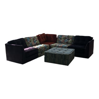 Custom Roche Bobois Inspired Sofa Sectional and Ottoman For Sale