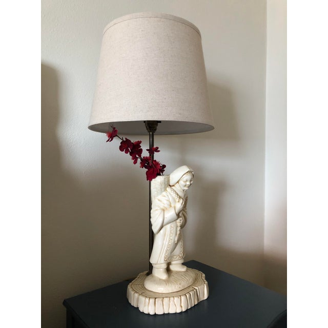 Figurative Late 20th Century Matched Asian Figure Lamps - Set of 2 For Sale - Image 3 of 6