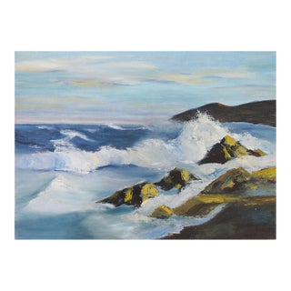 Mid 20th Century Rocky Seascape Painting For Sale