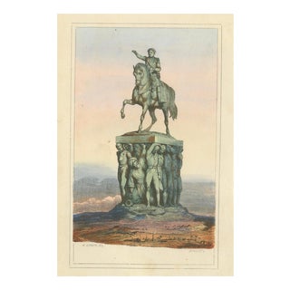 Allegorical Equestrian Monument After Horace Vernet, 1843, Paper For Sale