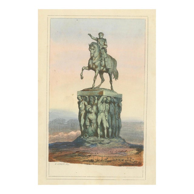 Allegorical Equestrian Monument After Horace Vernet, 1843, Paper For Sale
