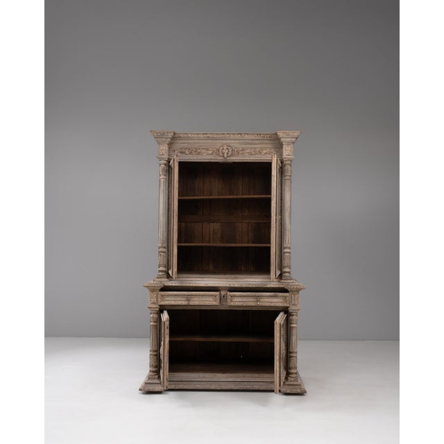 1880s Belgian Oak Vitrine with Ornate Carvings For Sale - Image 17 of 18