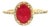 Late 20th-Century 14k Yellow Gold Synthetic Ruby and Diamond Ring For Sale