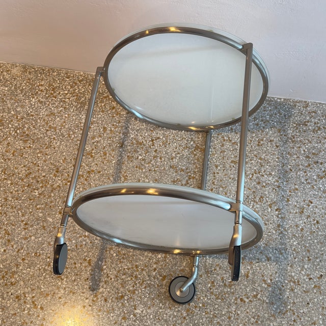 Vintage Ikea "Strind" Mobile Side Table & Serving Trolley - Out of Production For Sale - Image 10 of 13