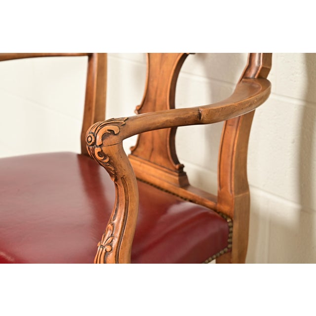 Berkey & Gay Antique Georgian Burled Walnut Armchairs, Pair For Sale - Image 10 of 15