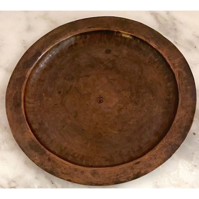 Metal Roycroft Arts & Crafts Copper Round Salver/Tray, Roycroft Inn at East Aurora NY For Sale - Image 7 of 7
