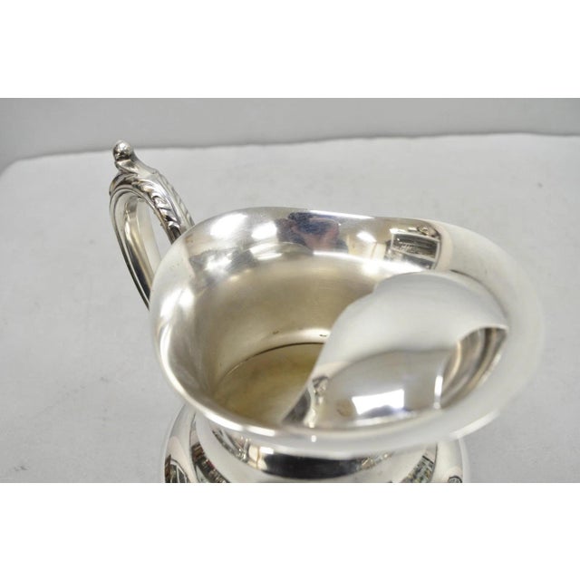 Vintage Oneida Victorian Silver Plated Ice Lip Footed Lemonade Water Pitcher For Sale - Image 11 of 13