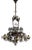 Early 20th Century Copper Metal and Glass Six-Light Chandelier, Italy For Sale