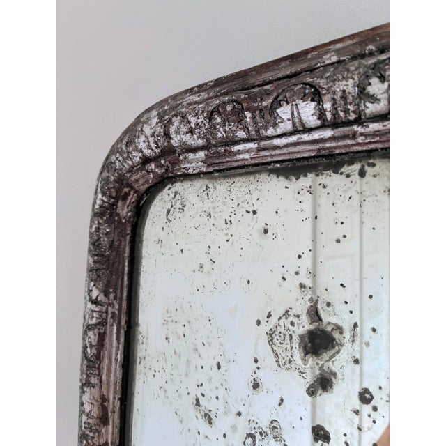 Wood Antique French Louis Philippe Silvered Giltwood Mirror – Late 19th Century For Sale - Image 7 of 10