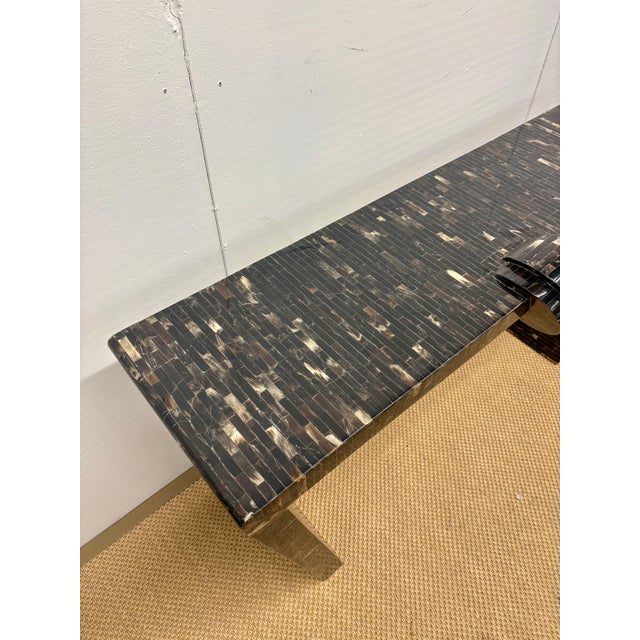 1980s Karl Springer Tessellated Stone Art Deco Style Console For Sale In Boston - Image 6 of 8
