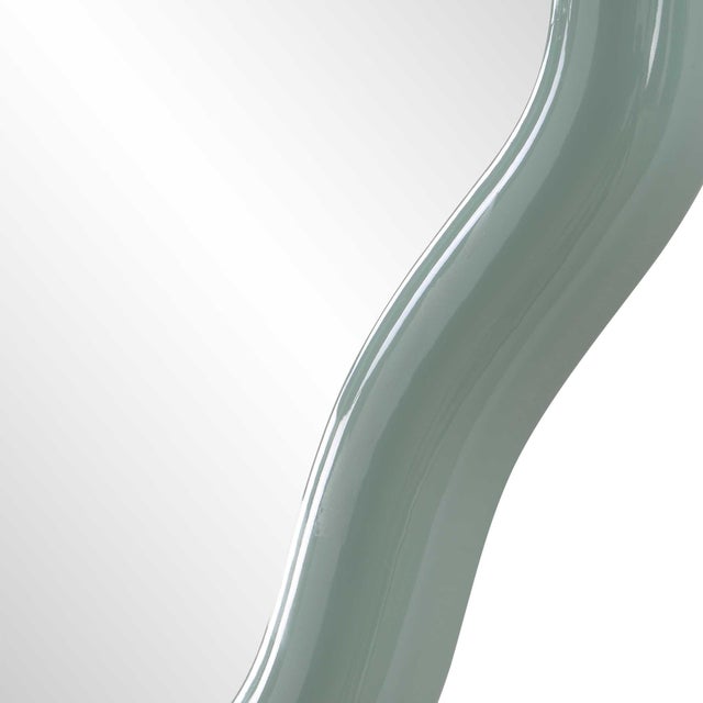 2020s Isly Robin's Egg Blue Oval Mirror For Sale - Image 5 of 6