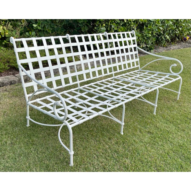 Vintage three-seat aluminum outdoor sofa by Brown Jordan, attributed to the Florentine collection. This 71.5″ sofa...