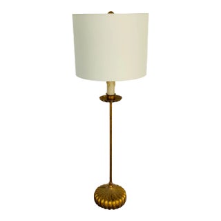 Regina Andrew Transitional Gold Finished Metal Cove Stem Buffet Lamp For Sale