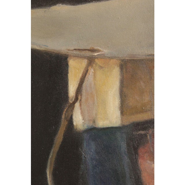 Qimin Liu Contemporary Oil Painting Portrait, 'Man with Odd Hat' For Sale - Image 9 of 12