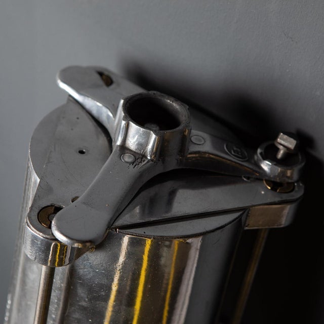 Industrial Polished Aluminium & Steel Strip Lights, 20th Century, Set of 2 For Sale - Image 17 of 18